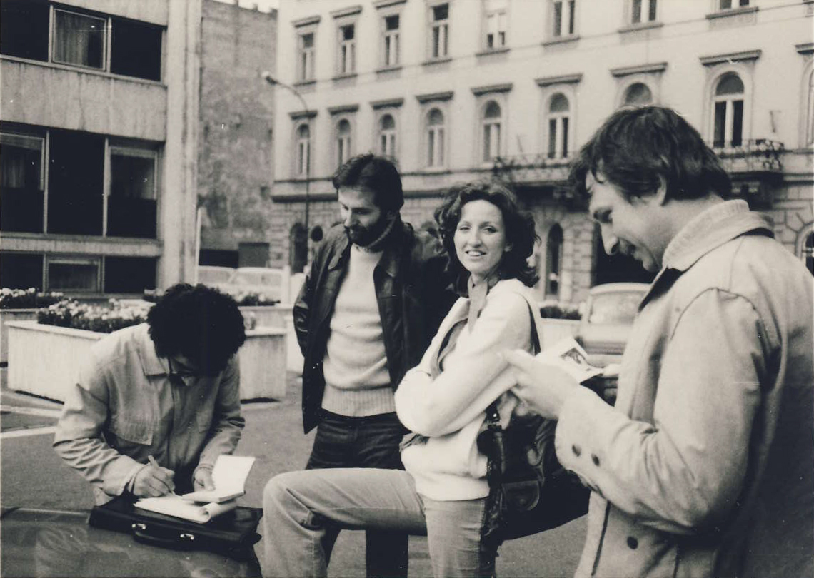 S přáteli;Tomáš Vrba,George Flachbart a jeho žena Cherie,Bratislava ,1979