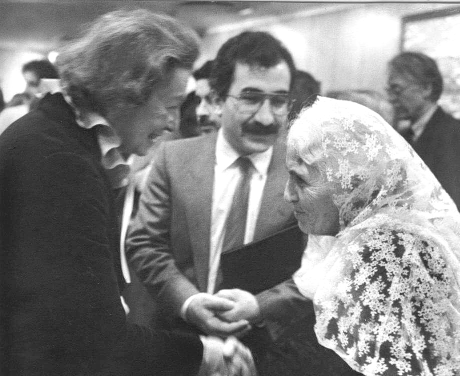 I am introducing a murdered wife of the legendary first Kurdish president Mina Qazi with the German Princess zu Salm-Horstmar at the headquarters of the German cardinals, October 3, 1986, Bonn