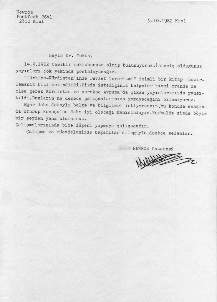 05-10-1982 - Newroz Gazetesi'nden
